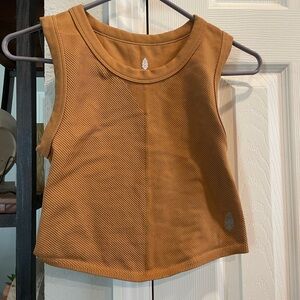 Free People Movement Free Throw Camel
color Ribbed Cropped Workout Tank top M/L
